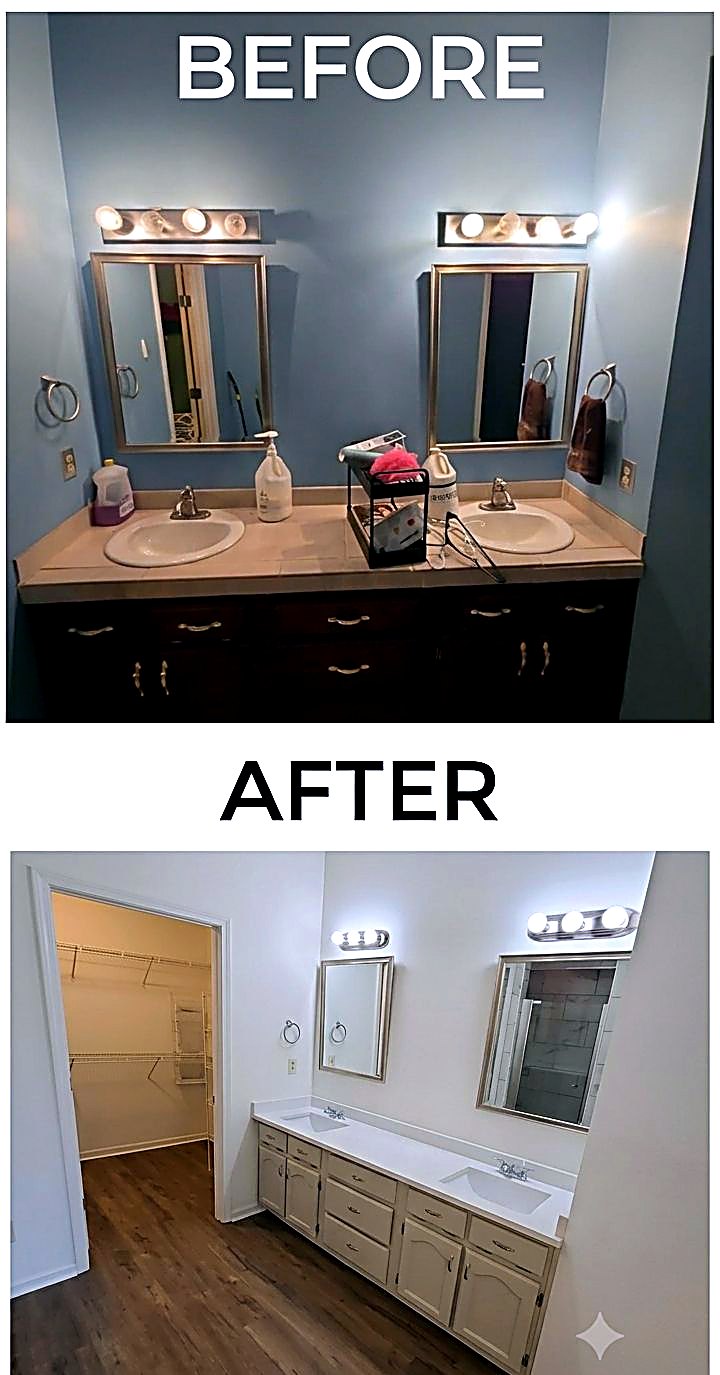 Master Bath Remodel before and after