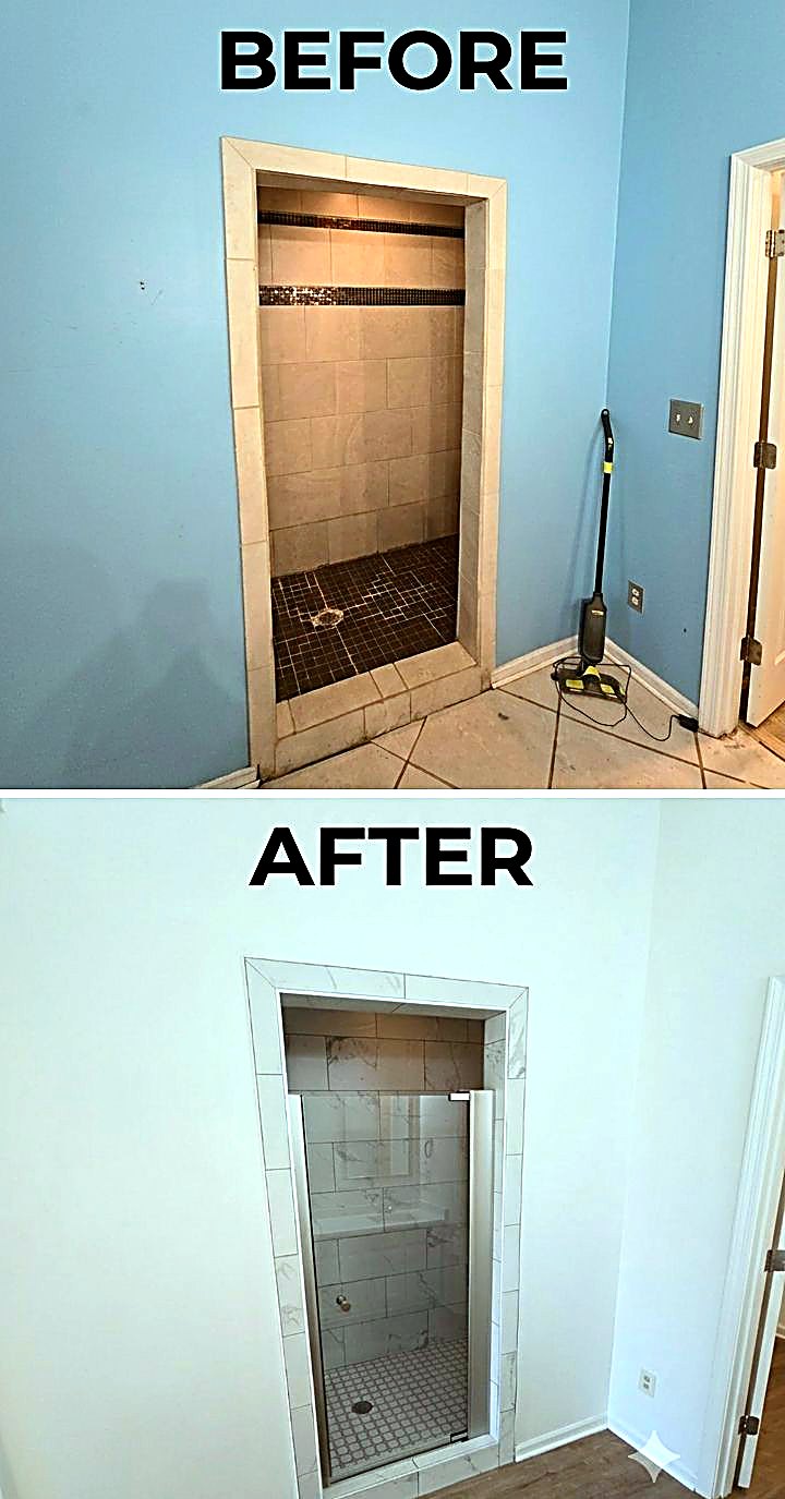 Walk-In Shower before and after