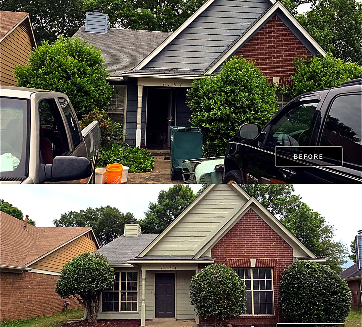 Exterior Repaint before and after