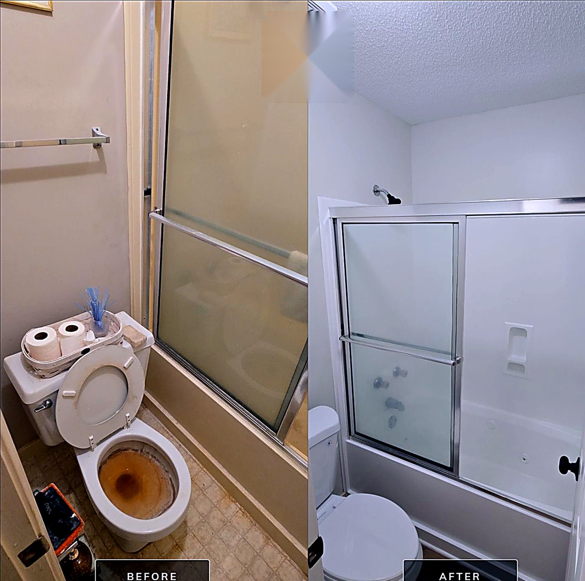 Bathroom Make-Ready before and after