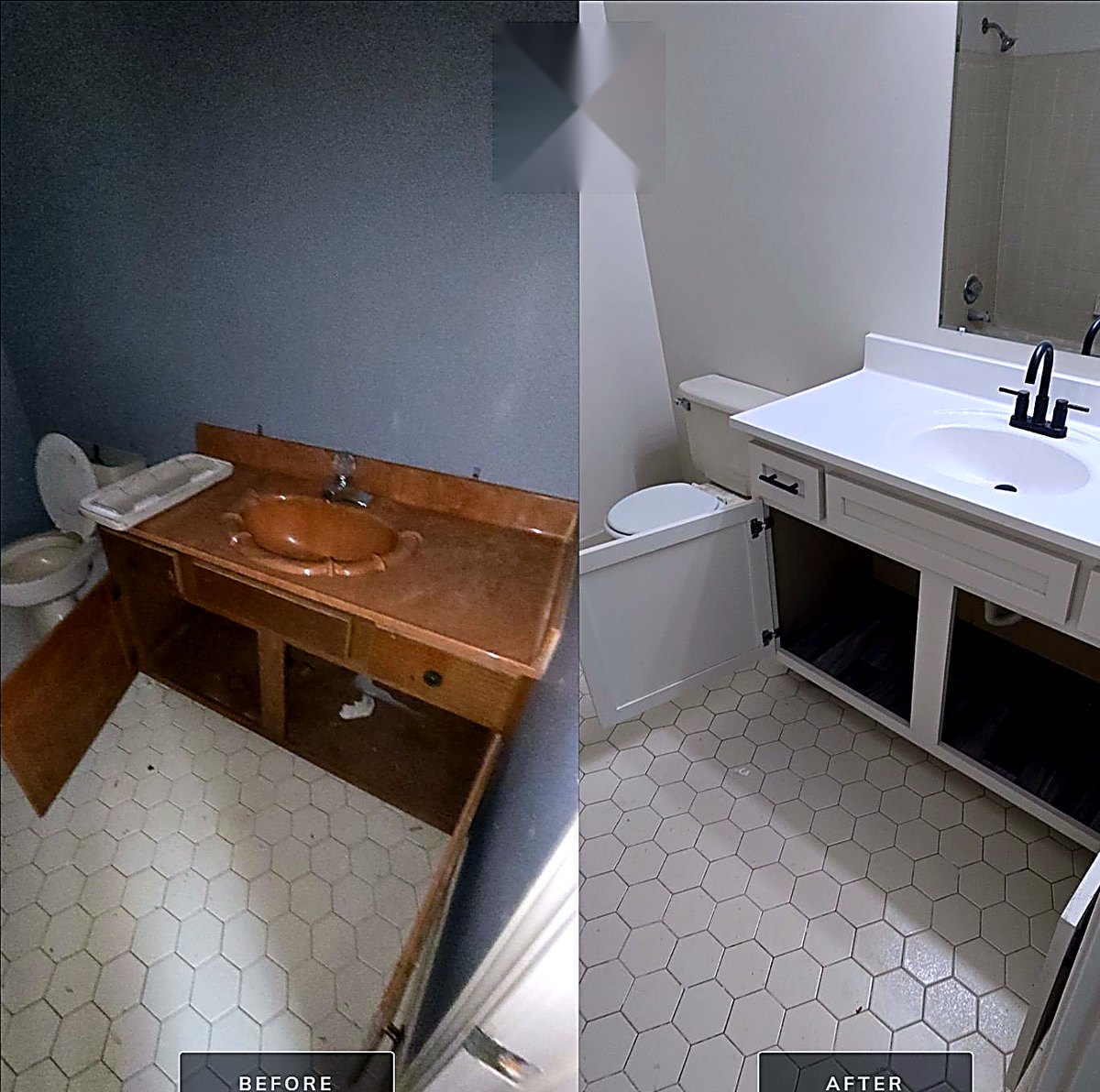 Bathroom Remodel before and after