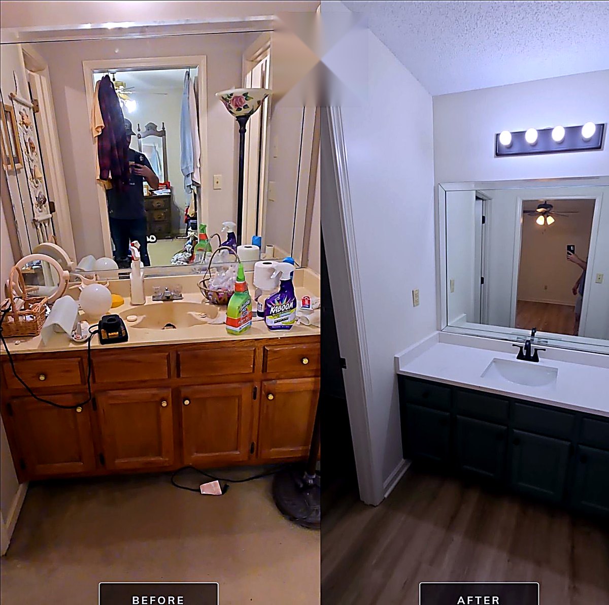 Bathroom Refresh before and after